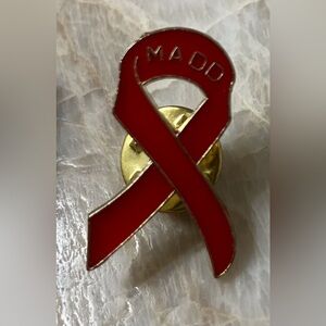 MADD Red Awareness Ribbon Pin